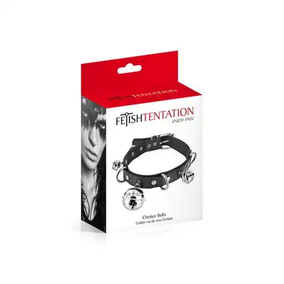 Fetish Tentation - Choker with Bells. Obroża z uroczymi dzwoneczkami. Regulacja obwodu, wygodna i oryginalna. 