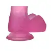 LoveToy - Pink Jelly Dildo. Żelowe dildo w różowym kolorze. Elastyczne, z mocną przyssawką. 17 cm długości. 