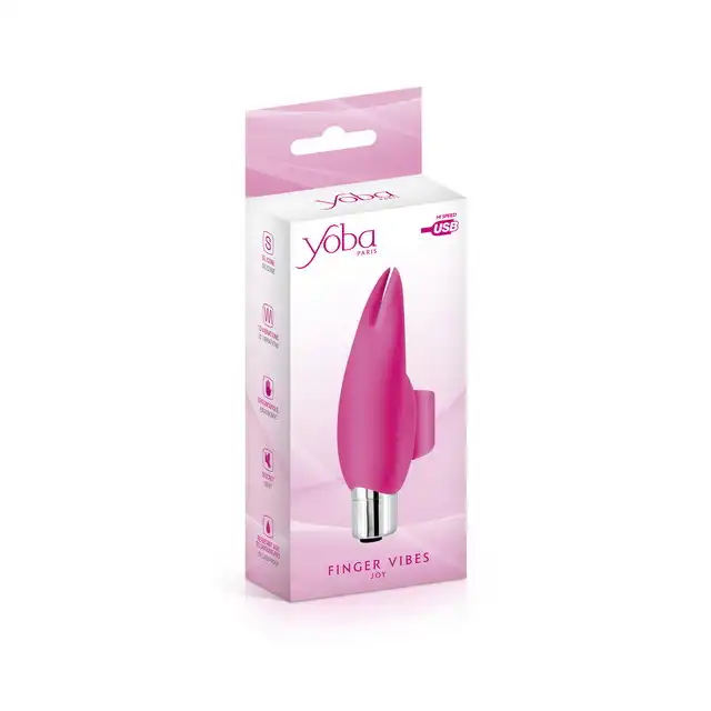 Yoba - Finger Joy. Różowy stymulator seksu oralnego na palec. Mały, dyskretny, ładowany przez USB. 