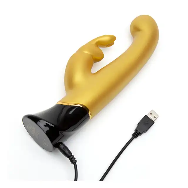 Fifty Shades of Grey - Greedy Girl G-Spot Rabbit Vibrator Gold. Złoty króliczek do różnej stymulacji! Dociera do punktu G!