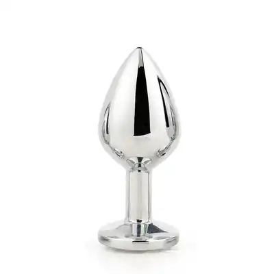 Dream Toys - Gleamin Love Silver Plug Medium - srebrny korek analny z ozdobnym kryształem 