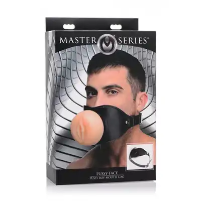 Master Series PRO - Pussy Face Oral Sex Mouth Gag. Pasuje doskonale na każdą twarz. Pochwa i usta w jednej penetracji. Hit.