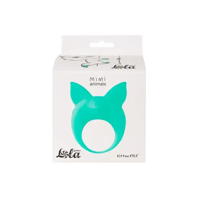 Lola - Mimi Animals Collection Kitten Kyle Green. Słodki wibrujący, elastyczny ring na penisa! Wysoka jakość, uroczy design. 