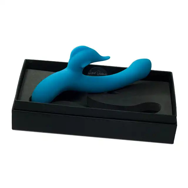 LoveBuddies - Dolphin. Super wyprofilowany wibrator delfinek do podwójnej stymulacji. Wodoodporny, silny, cichy. Mega Sale!