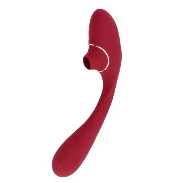 Femme Toys - Red Shape. Stymulator łechtaczki, dyskretny wibrator 2w1 - ssanie i wibracje w jednej zabawce. 