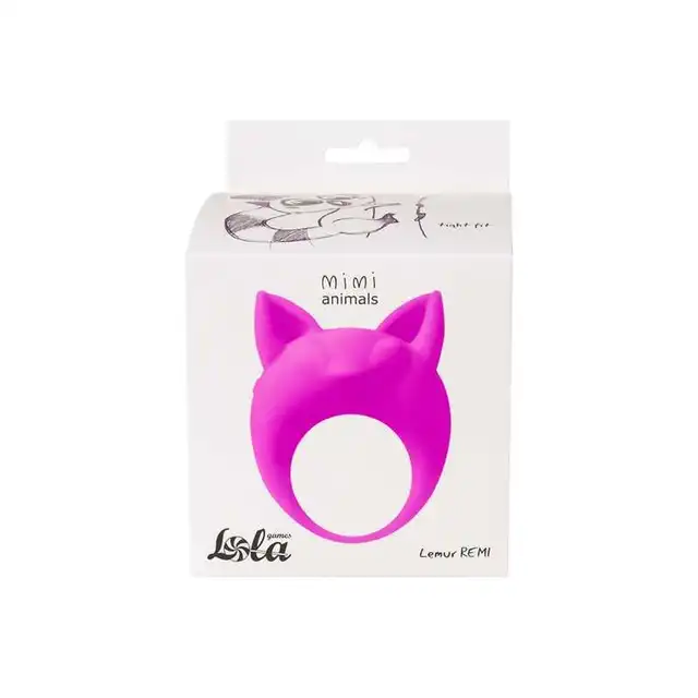 Lola - Mimi Animals Collection Lemur Remi Purple. Słodki wibrujący, elastyczny ring na penisa! Wysoka jakość, uroczy design. 