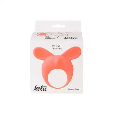 Lola - Mimi Animals Collection Fennec Phil Orange. Słodki wibrujący, elastyczny ring na penisa! Wysoka jakość, uroczy design. 