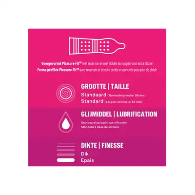 Durex - Pleasure Me - prążkowane prezerwatywy z wypustkami 10 sztuk