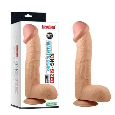 LoveToy - King Sized Dildo. Realistyczne dildo 28 cm długości, 5,6 cm szerokości! Cielisty, elastyczny. Mocna przyssawka!