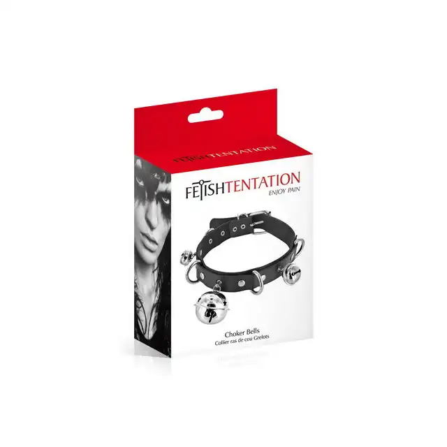 Fetish Tentation - Choker with Bells. Obroża z uroczymi dzwoneczkami. Regulacja obwodu, wygodna i oryginalna. 