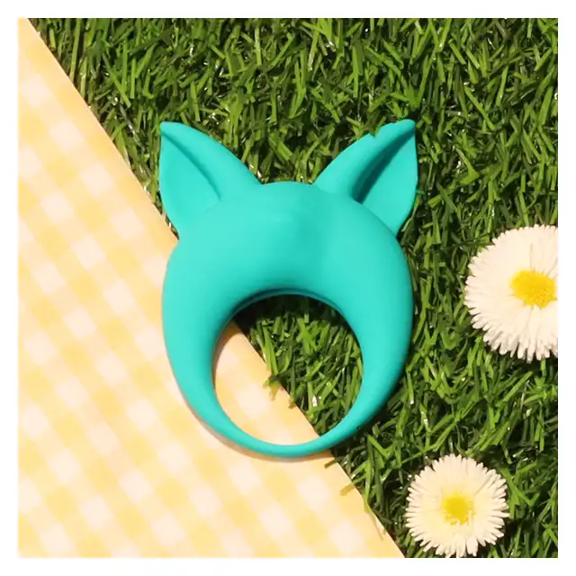 Lola - Mimi Animals Collection Kitten Kyle Green. Słodki wibrujący, elastyczny ring na penisa! Wysoka jakość, uroczy design. 