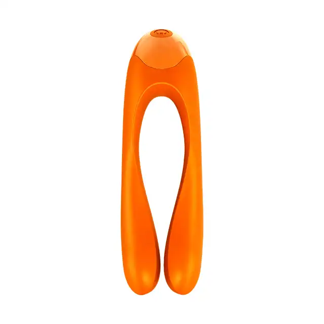Satisfyer - Candy Cane Finger Vibrator Orange. Kompaktowy multi wibrator - nieskończone możliwości w niedużym, dyskretnym wibratorze. 