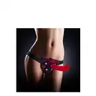 Blush - Temptasia. Uprząż strap on. Piękny wzór i wibrujący bullet w środku. Regulowane paski, idealne dopasowanie do ciała.  