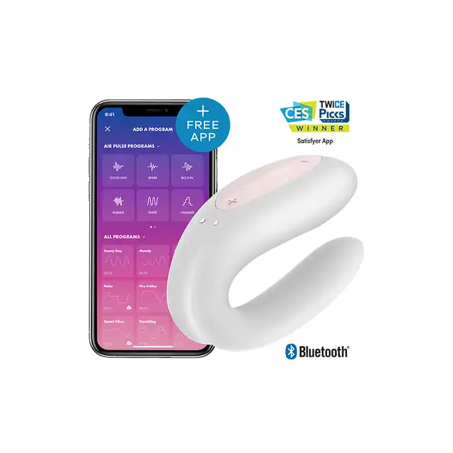 Satisfyer - Partner Vibrator White. Ultra nowoczesny biały wibrator dla par. Sterowany aplikacją. Nowość!