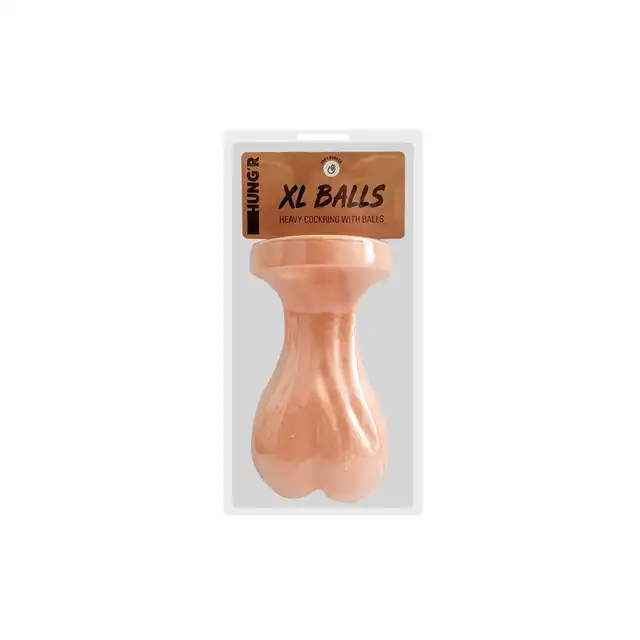 Hung'r - XL Balls - Ultra ciężki pierścień na penisa cielisty. Mega Sale!