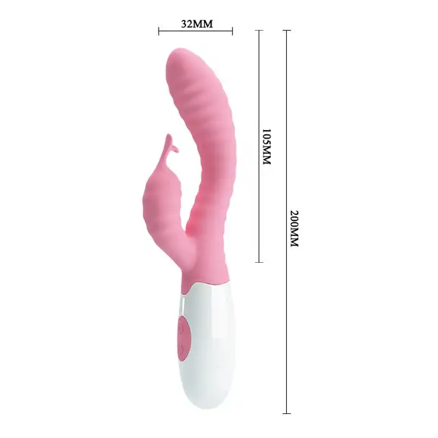 Pretty Love - Hyman Pink. Różowy wibrator króliczek. Prążkowany silikonowy wibrator ze stymulatorem łechtaczki. Bestseller!