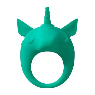 Lola - Mimi Animals Collection Unicorn Alfie Green. Słodki wibrujący, elastyczny ring na penisa! Wysoka jakość, uroczy design. 