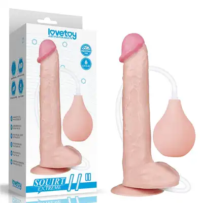 LoveToy - Squirting Dildo 11". Dildo z wytryskiem. Ultra delikatna w dotyku powierzchnia, realistyczne doznania. 