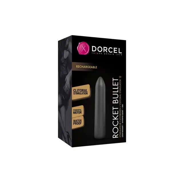 Dorcel - Rocket Bullet Black. Dyskretny rozmiar 1.6 x 9 cm, ogromna moc silniczka. Ładowanie USB, 16 trybów wibracji. 