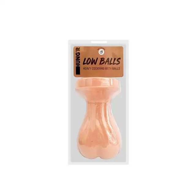Hung'r - Low Balls - Ciężki pierścień na penisa cielisty