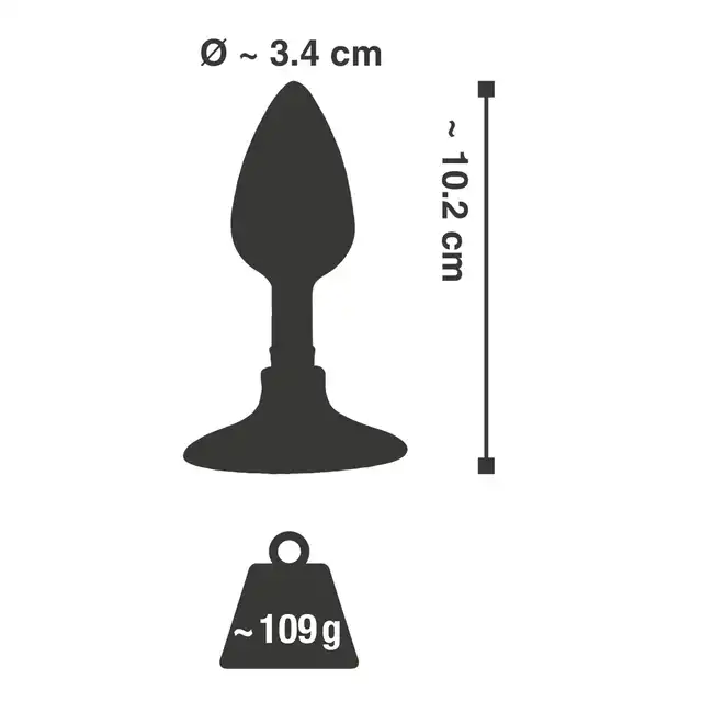 You2Toys - Metal Plug M. Średniej wielkości metalowy plug analny z silikonową podstawą. Bezpieczny, wygodny, wysokiej jakości.
