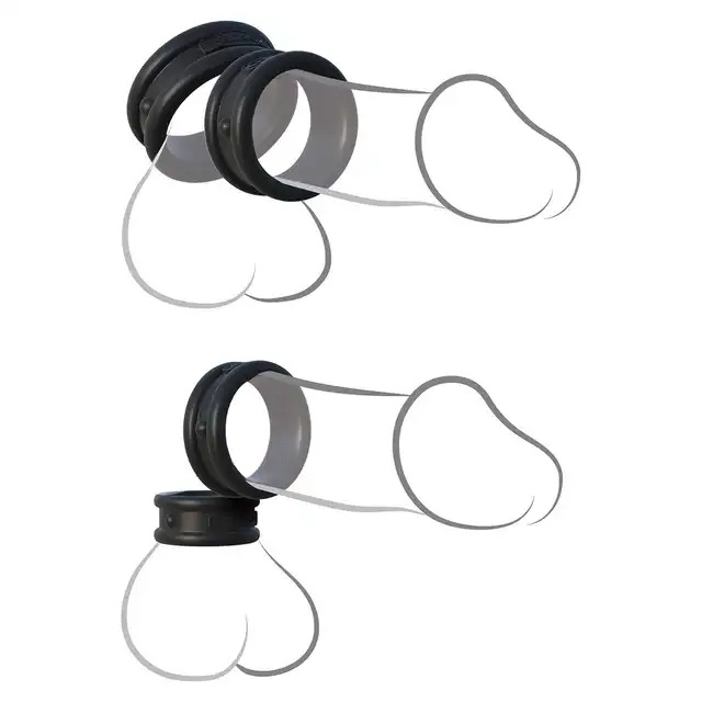 Fantasy C-Ringz - Max Width Silicone Rings Black - dwa silikonowe pierścienie erekcyjne z wypustkami