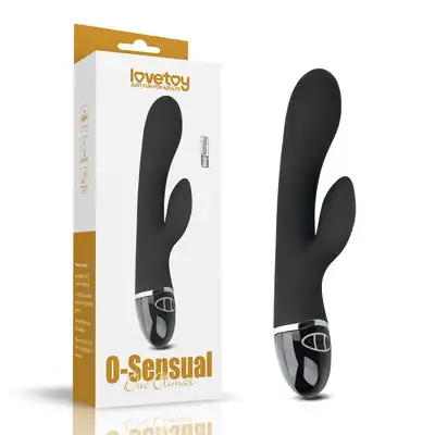 LoveToy - O'sensual Clit Duo Climax. Ultra gładki, wodoodporny, ładowany na USB wibrator z króliczkiem. 