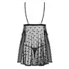 Obsessive - Heartia babydoll czarna w serduszka. Rozmiar S/M.