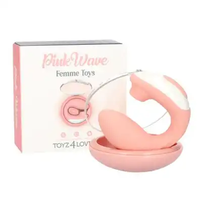 Femme Toys - Pink Wave. Elastyczny stymulator łechtaczki i wibrator. Idealny dla niej oraz dla par. 
