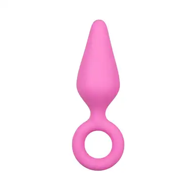 Easy Toys - Buttplugs With Pull Ring. Zestaw różowych wtyczek analnych. Idealne dla przyjemności i treningu!