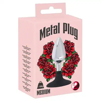 You2Toys - Metal Plug M. Średniej wielkości metalowy plug analny z silikonową podstawą. Bezpieczny, wygodny, wysokiej jakości.