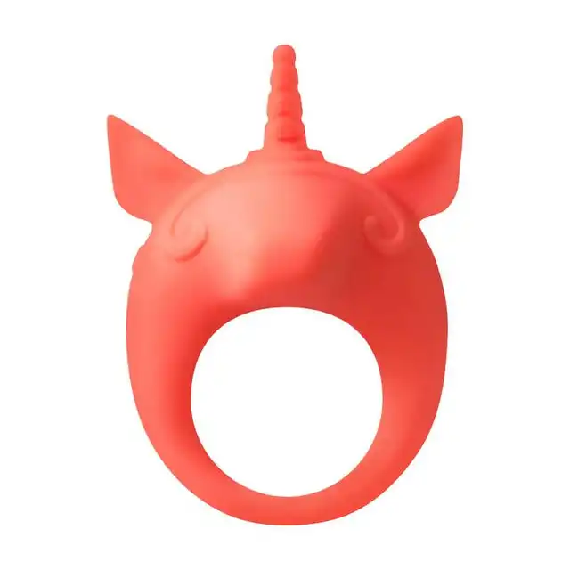 Lola - Mimi Animals Collection Unicorn Alfie Orange. Słodki wibrujący, elastyczny ring na penisa! Wysoka jakość, uroczy design. 