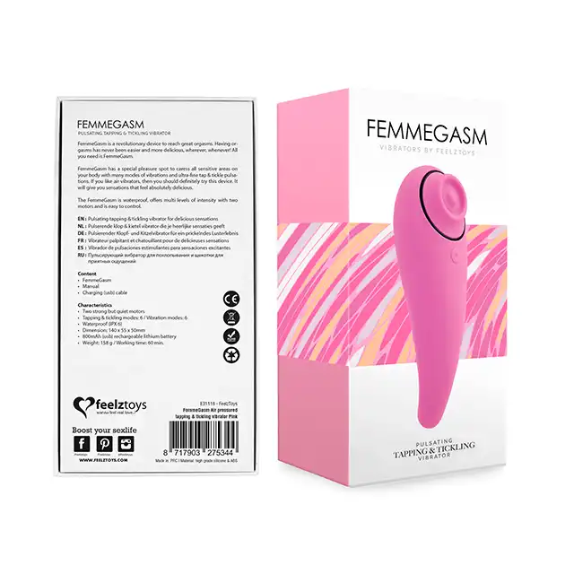 FeelzToys - FemmeGasm Tapping &amp; Tickling Vibrator Pink. Stymulujący wibrator z funkcją tap&amp;tickle. Mega Sale!