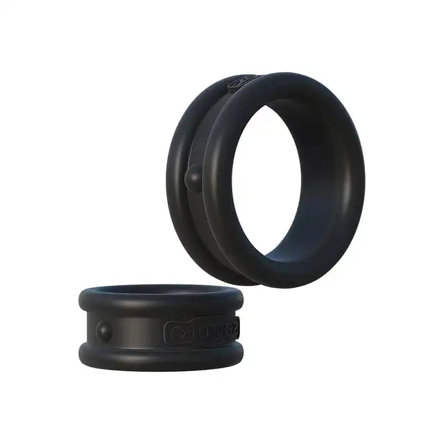 Fantasy C-Ringz - Max Width Silicone Rings Black - dwa silikonowe pierścienie erekcyjne z wypustkami