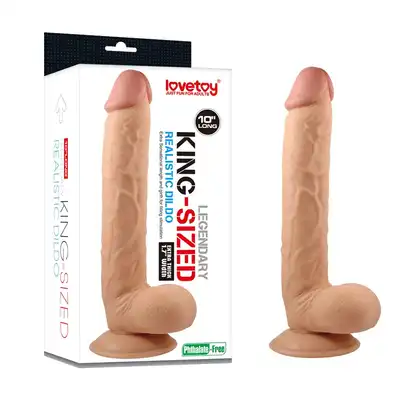 LoveToy - King Sized Dildo. Realistyczne dildo 26 cm długości, 4,5 cm szerokości! Cielisty, elastyczny. Mocna przyssawka!