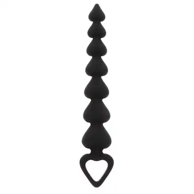 Anal Play by ToyJoy - Heart Beads. Koraliki analne w kształcie serduszek. Pętelka na końcu dla bezpieczeństwa. 