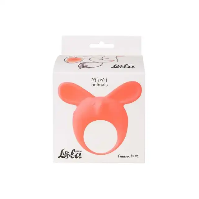Lola - Mimi Animals Collection Fennec Phil Orange. Słodki wibrujący, elastyczny ring na penisa! Wysoka jakość, uroczy design. 