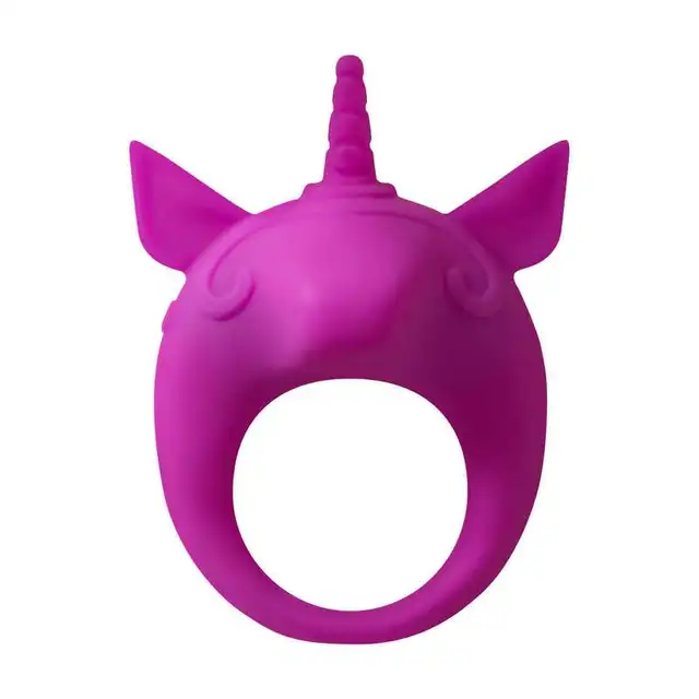 Lola - Mimi Animals Collection Unicorn Alfie Purple. Słodki wibrujący, elastyczny ring na penisa! Wysoka jakość, uroczy design. 