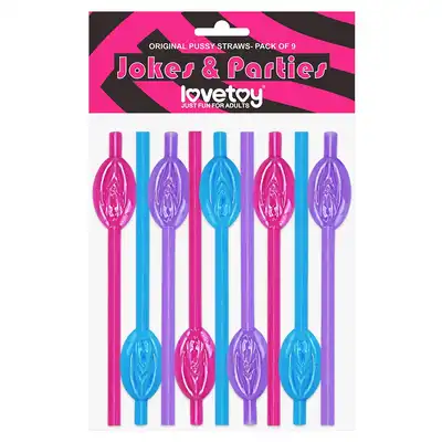 LoveToy - Pussy Straw. Rurki do napojów w kształcie łechtaczki. Zabawny prezent!