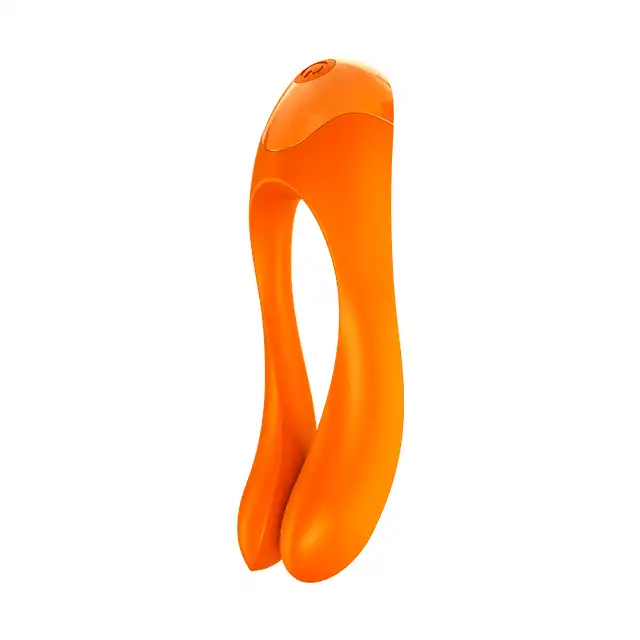 Satisfyer - Candy Cane Finger Vibrator Orange. Kompaktowy multi wibrator - nieskończone możliwości w niedużym, dyskretnym wibratorze. 