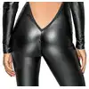 Noir Handmade - Jumpsuit. Czarny, ręcznie robiony kombinezon z długimi spodniami i rękawami oraz odkrytymi plecami. Rozmiar L. Mega Sale!