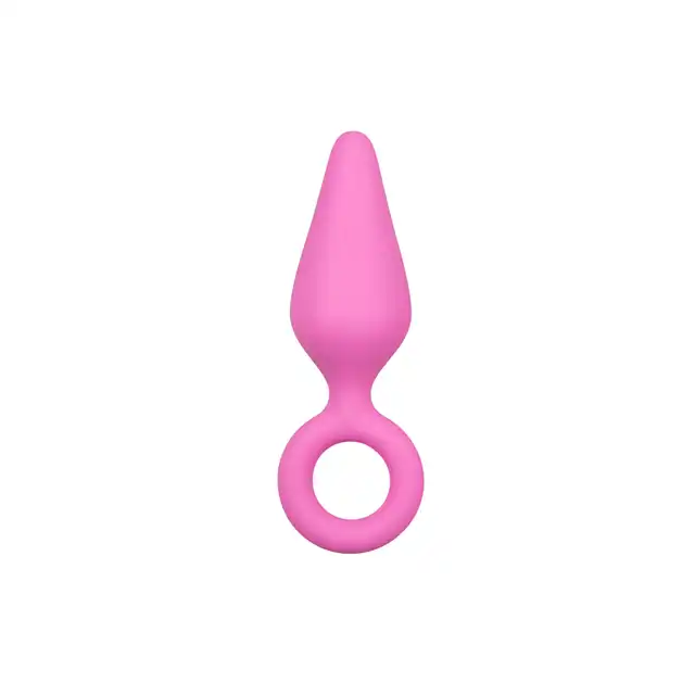 Easy Toys - Buttplugs With Pull Ring. Zestaw różowych wtyczek analnych. Idealne dla przyjemności i treningu!