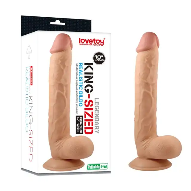 LoveToy - King Sized Dildo. Realistyczne dildo 26 cm długości, 4,5 cm szerokości! Cielisty, elastyczny. Mocna przyssawka!