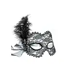 Guilty Pleasure - Venetian Eye Mask. Maska wenecka z koronki z piórkiem. 