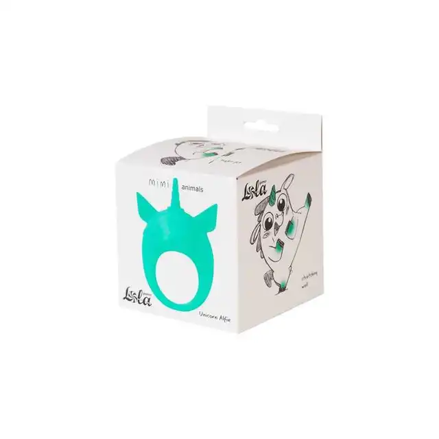 Lola - Mimi Animals Collection Unicorn Alfie Green. Słodki wibrujący, elastyczny ring na penisa! Wysoka jakość, uroczy design. 