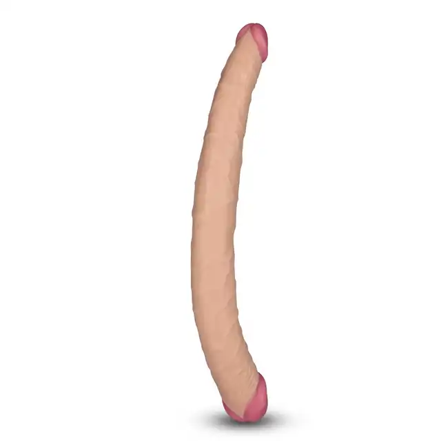 LoveToy - Double Dildo. 36 cm podwójne dildo, wspólna lub podwójna penetracja! Wysokiej jakości silikon, giętki i miły w dotyku.