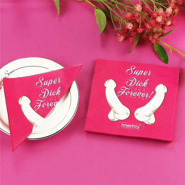 LoveToy - Paper Penis Napkins. Serwetki z nadrukowanymi penisami. Zabawny prezent!