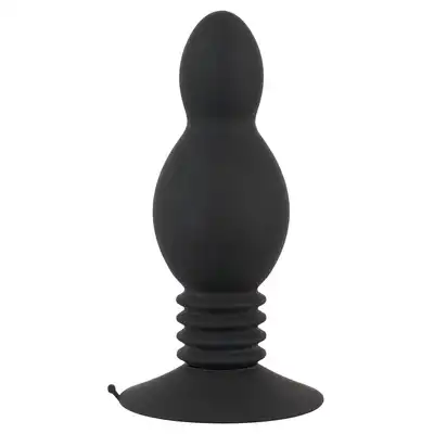 Black Velvets - Bouncing Plug. Wyjątkowy wibrujący plug analny, który wykonuje skoczne ruchy w trakcie użytkowania. Ultra gładki silikon, przyjemny w dotyku. 