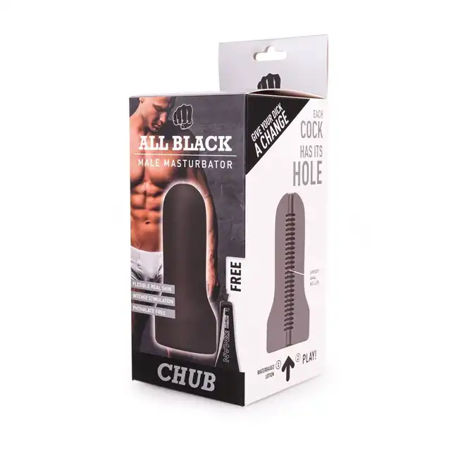 All Black - Chub Masturbator. Dyskretny, elastyczny masturbator. Giętki, wygodny w utrzymaniu. 