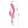 Pretty Love - Hyman Pink. Różowy wibrator króliczek. Prążkowany silikonowy wibrator ze stymulatorem łechtaczki. Bestseller!